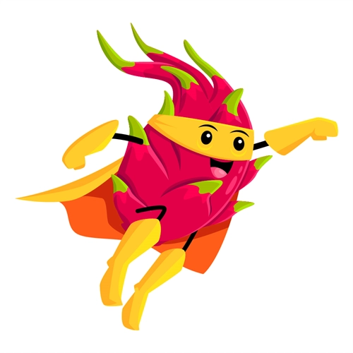 Superhero Dragonfruit Classroom Fruit Transparent Sticker
